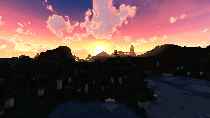 Realistic Minecraft Sunset image